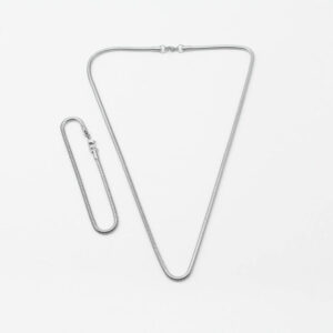 Men’s Silver Necklace and Bracelet Snake